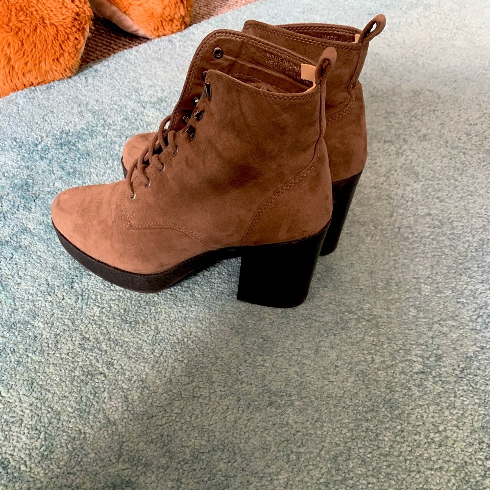 Chestnut faux suede ankle boots